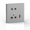 smart usb socket light plug smart light socket grey color 3d